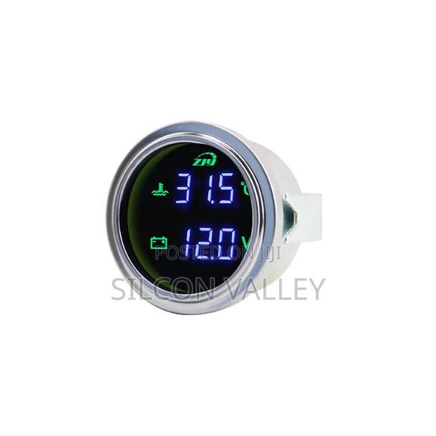 2 in 1 Round Voltage and Temperature Gauge With Blue Display - thumbnail 3