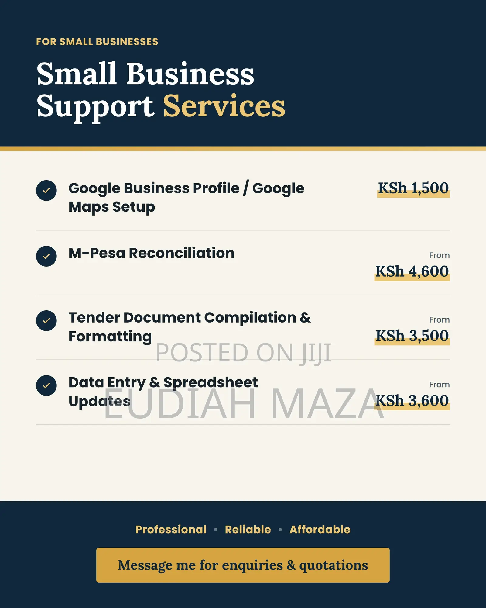 M-Pesa Reconciliation, Data Entry, Tender Business Support Services