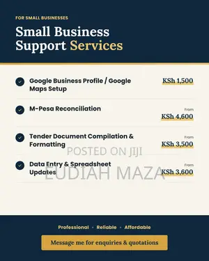M-Pesa Reconciliation, Data Entry, Tender Business Support Services