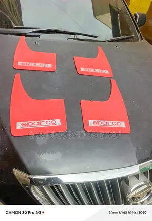 New 4pcs Red Sparco Rally Styled Universal Mudflaps With Sparco Logo