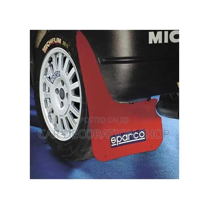 Bright Red Sparco White Logo Mudflap Protect Car From Mud,rocks,debris