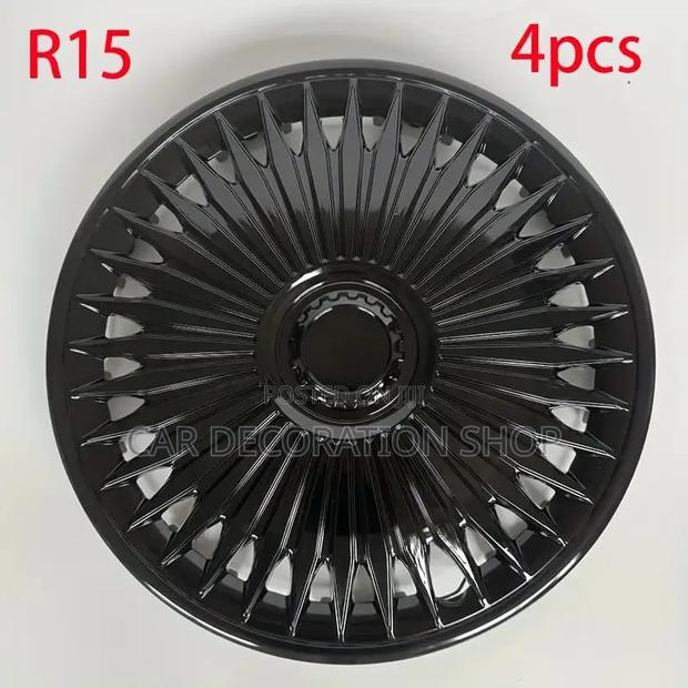 4pcs Black Luxury Look Alloy Rims Rim Wheel Caps - thumbnail 2