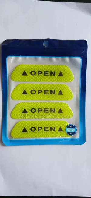 High Reflective Yellow or Luminous 4pcs Door Open Warning Stickers