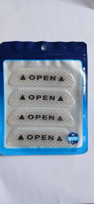 4pc Set White or Blue Door Open at Night Traffic Reflective Stickers
