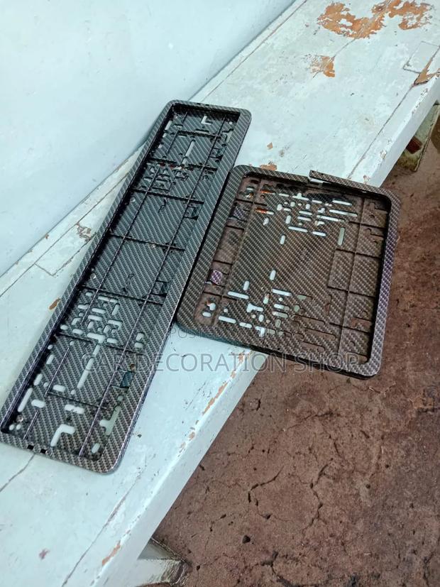 2pc Hydrographic Carbon Finish Pattern NTSA Number Plates Holder - main view