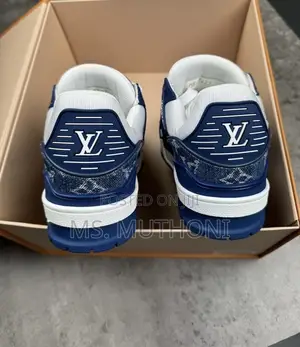 Louis Vuitton LV Trainer Sneaker Monogram Denim White Blue Colorway