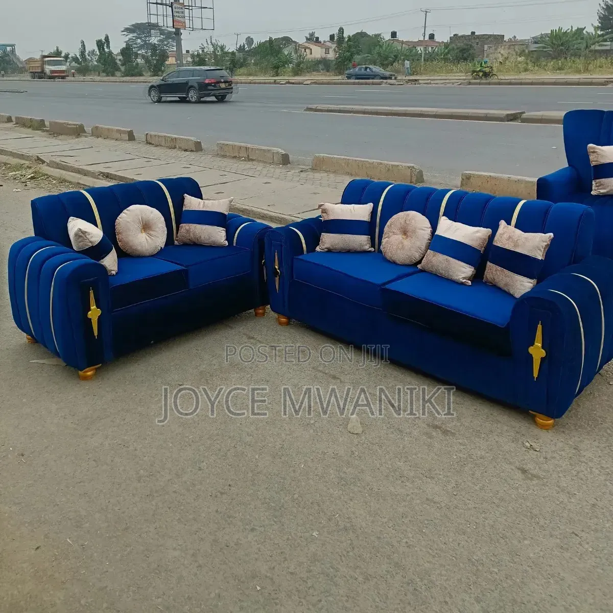 Luxury 5 Seater Sofa in Deep Royal Blue 