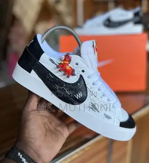 Custom White and Black Nike Blazer Low '77 Sneakers Size 40-45