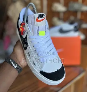 Custom White and Black Nike Blazer Low '77 Sneakers Size 40-45