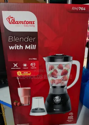 2 in 1 Ramtons 600watts Blender With Grinder Jar Combo 5 Speed