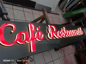 3D Café Restaurant Signage