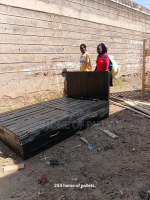 Black Pallet Bed With Storage Drawers.4 by 6