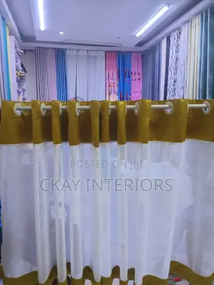 Kitchen Blended Yellow and Maroon Themed Window Curtains