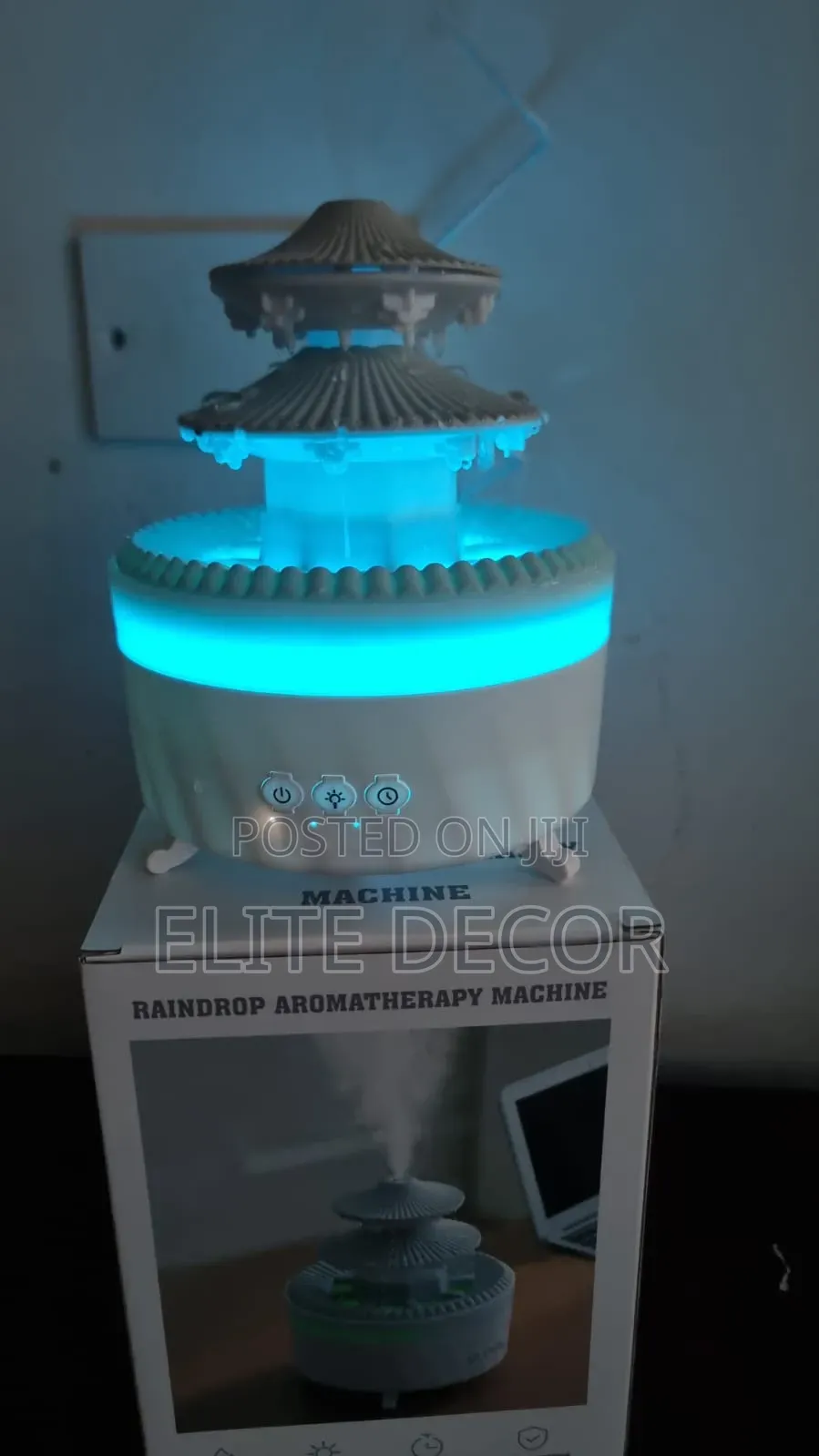 350ML Double-Roof Rain Drop Aromatherapy Humidifier – 7 LED Lights