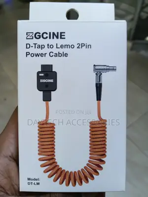 ZGCINE DT-LM D-Tap to 2-Pin LEMO Coiled Power Cable.