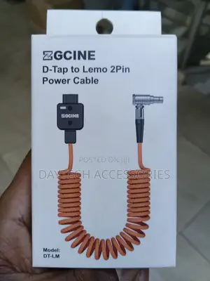 ZGCINE DT-LM D-Tap to 2-Pin LEMO Coiled Power Cable.