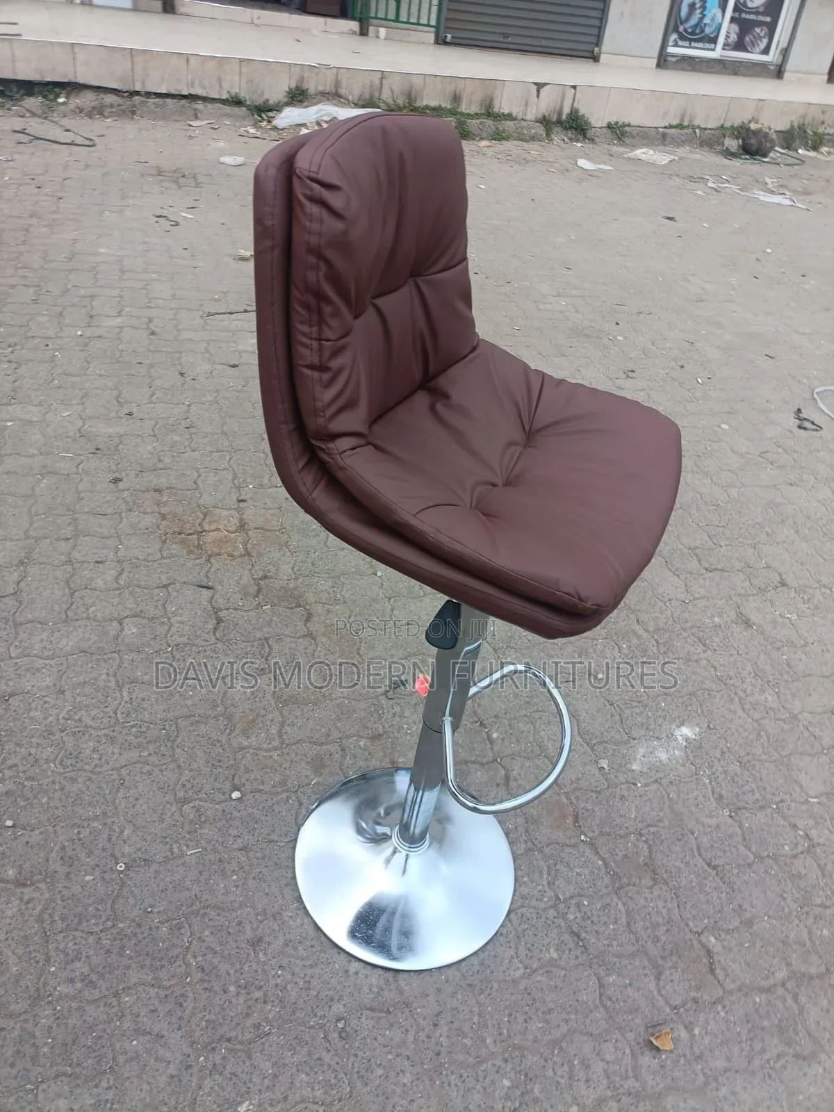 Brown Leather High Chair