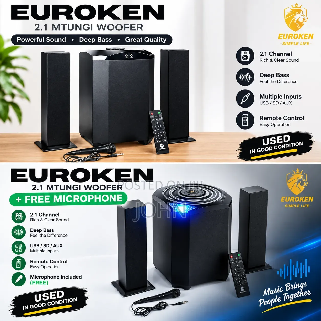 EUROKEN EK-607 3.1 Channel Woofer