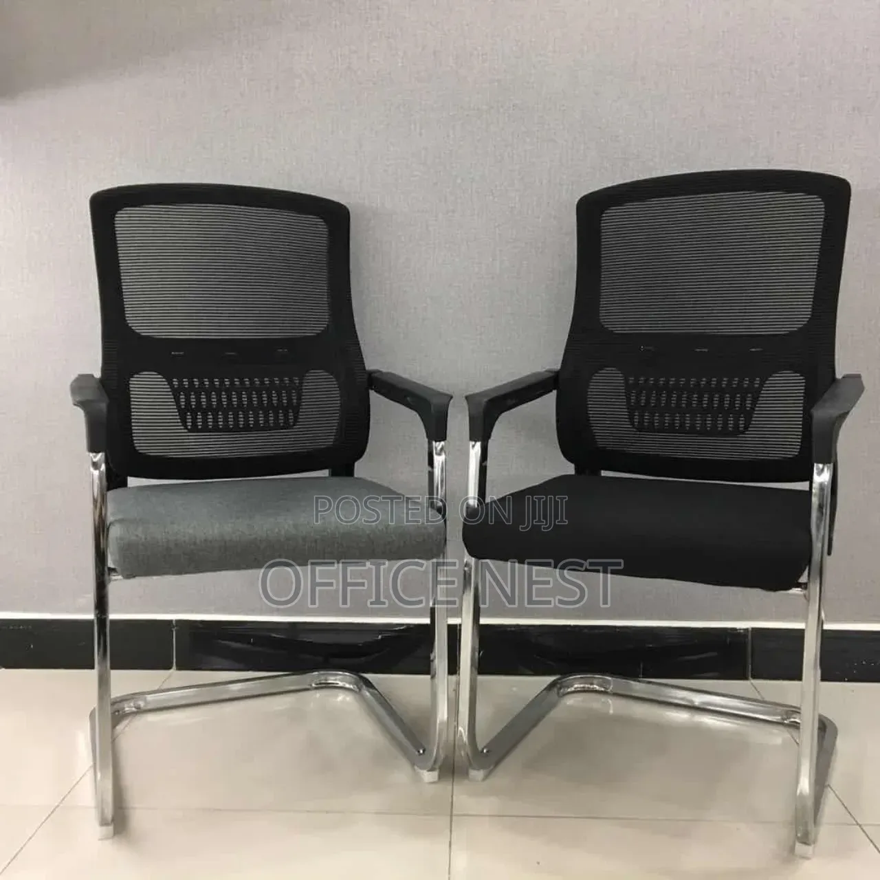 Visitor Office Chair With Mesh Back Chrome Frame – Reception Chair.