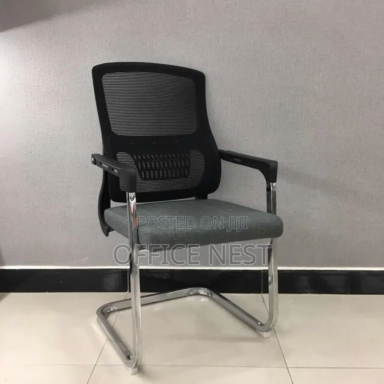 Visitor Office Chair With Mesh Back Chrome Frame – Reception Chair.