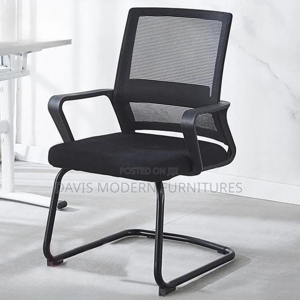 Black With Side Base Visitors Chair