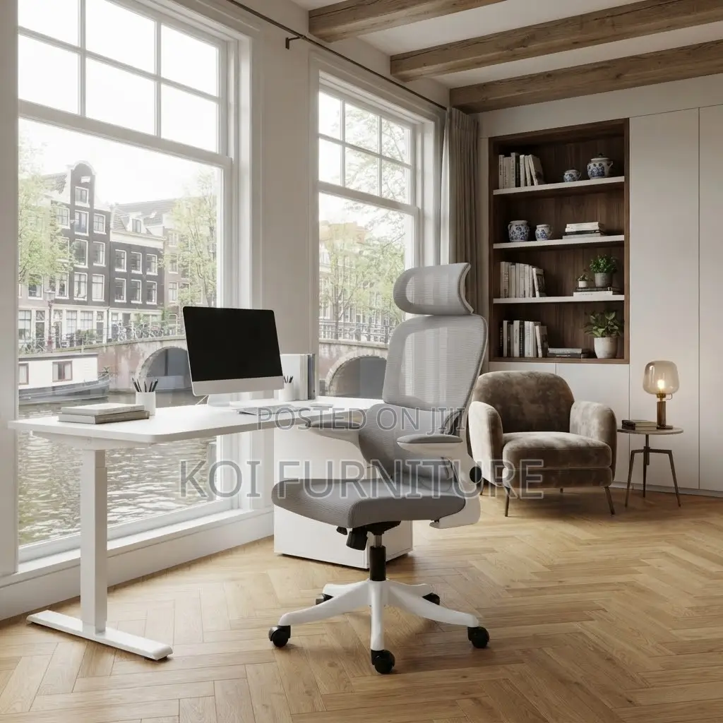 Office Chairs; High Adjustable White Orthopedic Fabric Office Seat