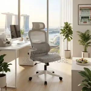 Office Chairs; High Adjustable White Orthopedic Fabric Office Seat