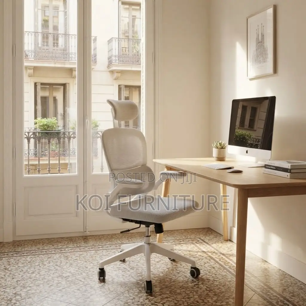 Office Chairs; High Adjustable White Orthopedic Fabric Office Seat