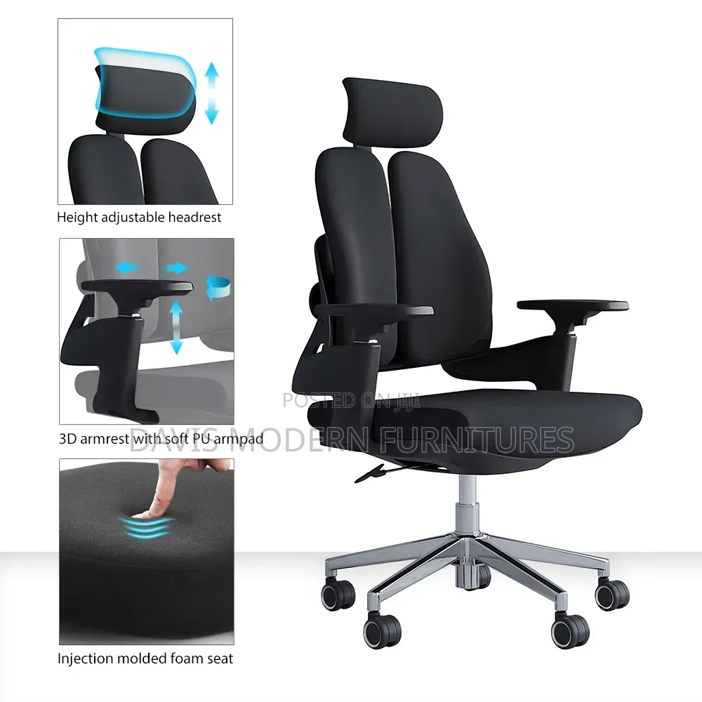 High -Back Dual Spinal Cord Ergonomic Office Chair