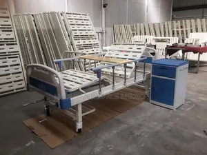 Manual 3 Crank Hospital Bed Complete With Matress and a Feeding Table