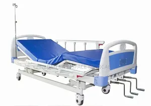 Manual 3 Crank Hospital Bed Complete With Matress and a Feeding Table