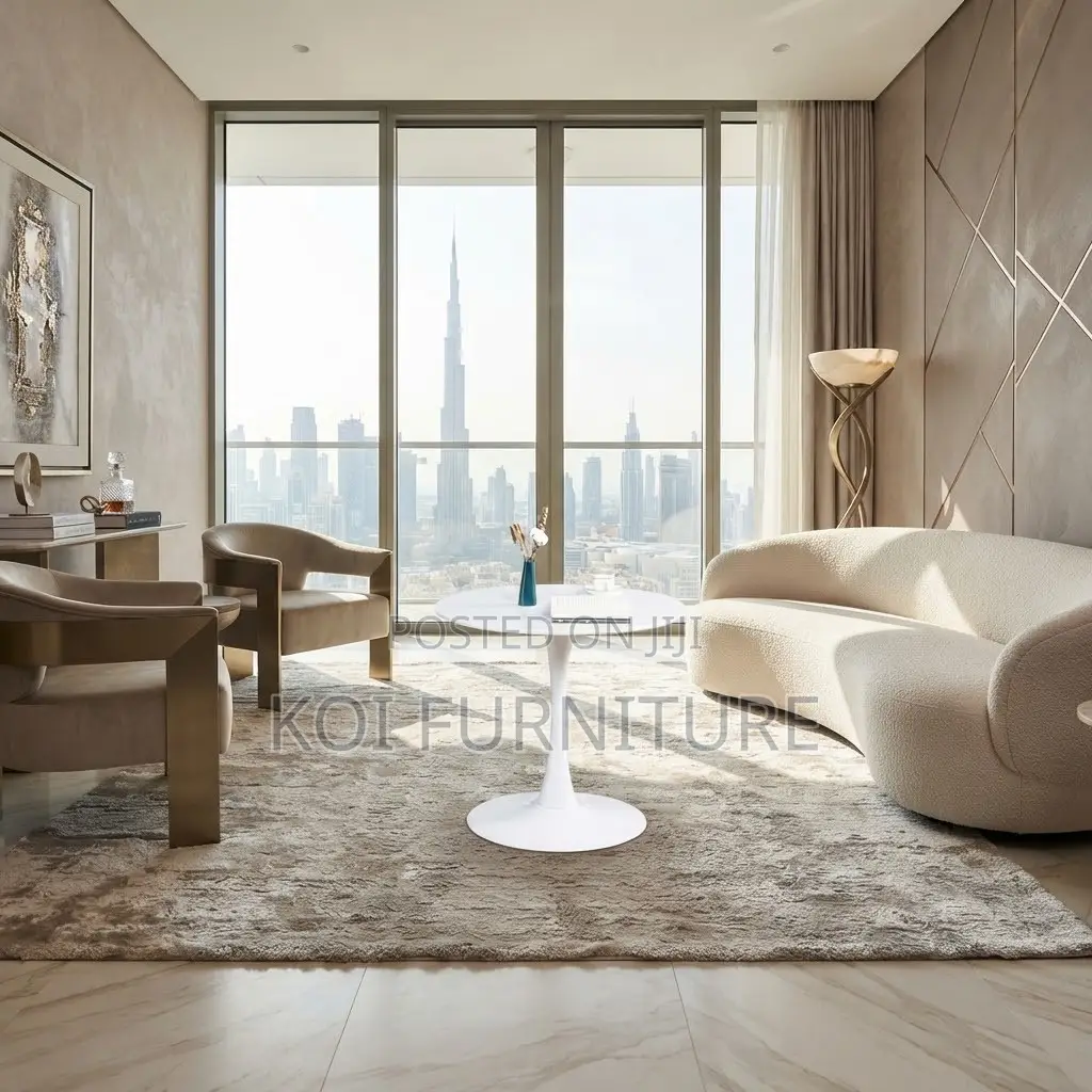 Coffee Table; Round Modern Marble Coffee Tea Table