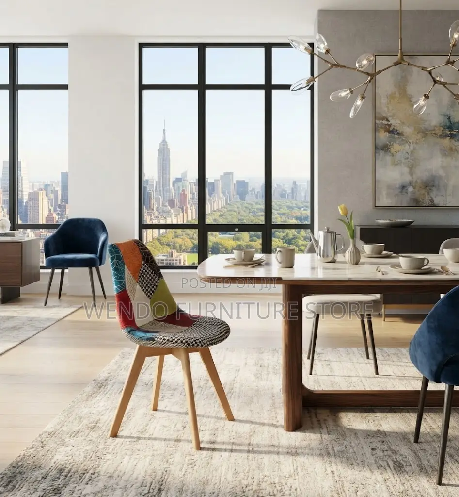 Home Chairs; Modern Multicolored Armless Eames Dining Chairs