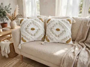 Boho Tufted Decorative Throw Pillow Case