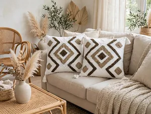 Boho Tufted Decorative Throw Pillow Case