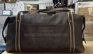 SELLA Club RUGBY Black Faux-Leather Duffel/Travel Bag