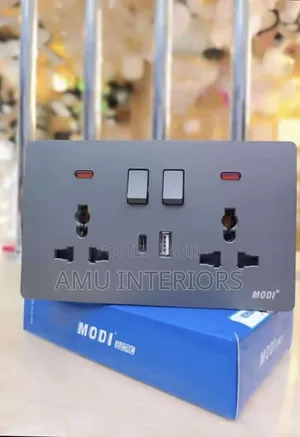 Twin Socket Type C and USB Grey