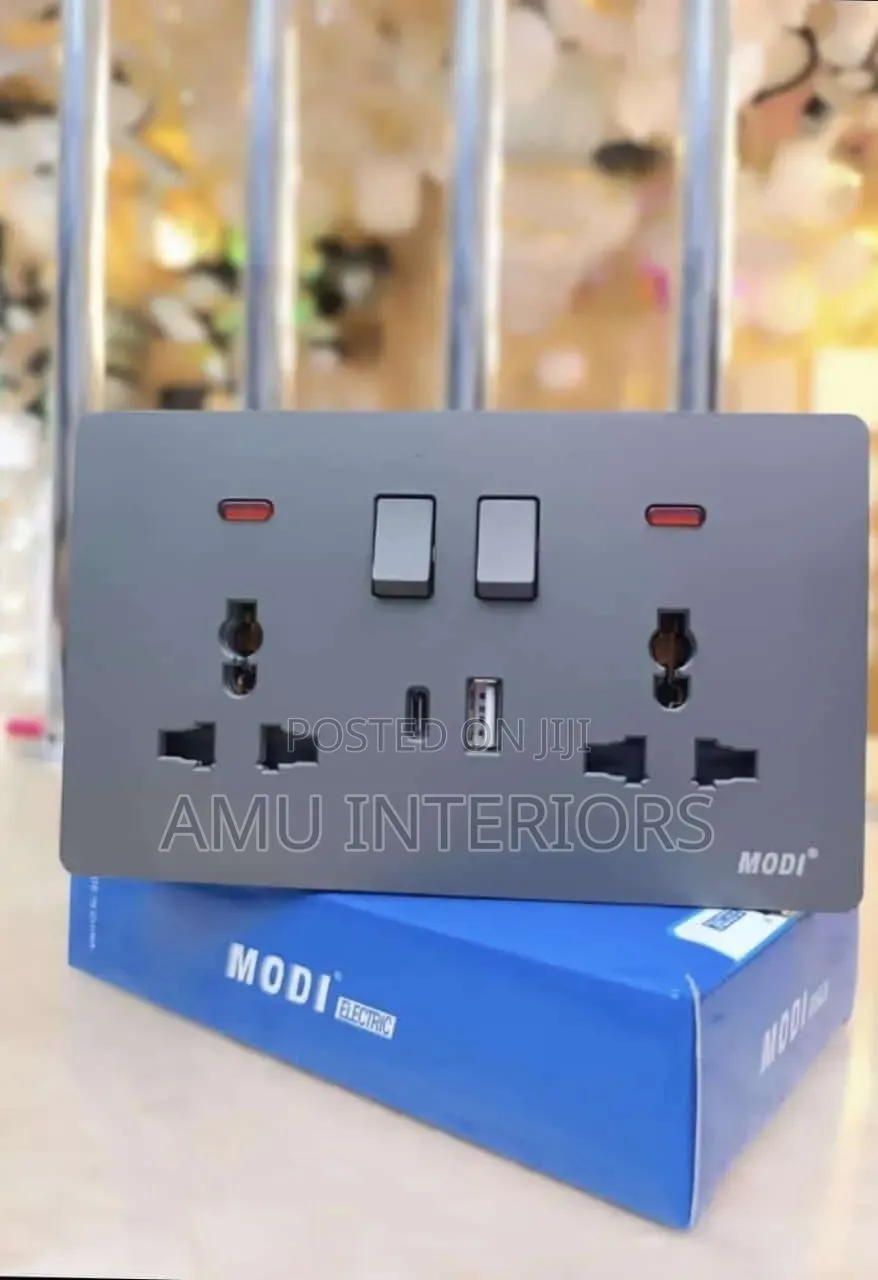 Twin Socket Type C and USB Grey