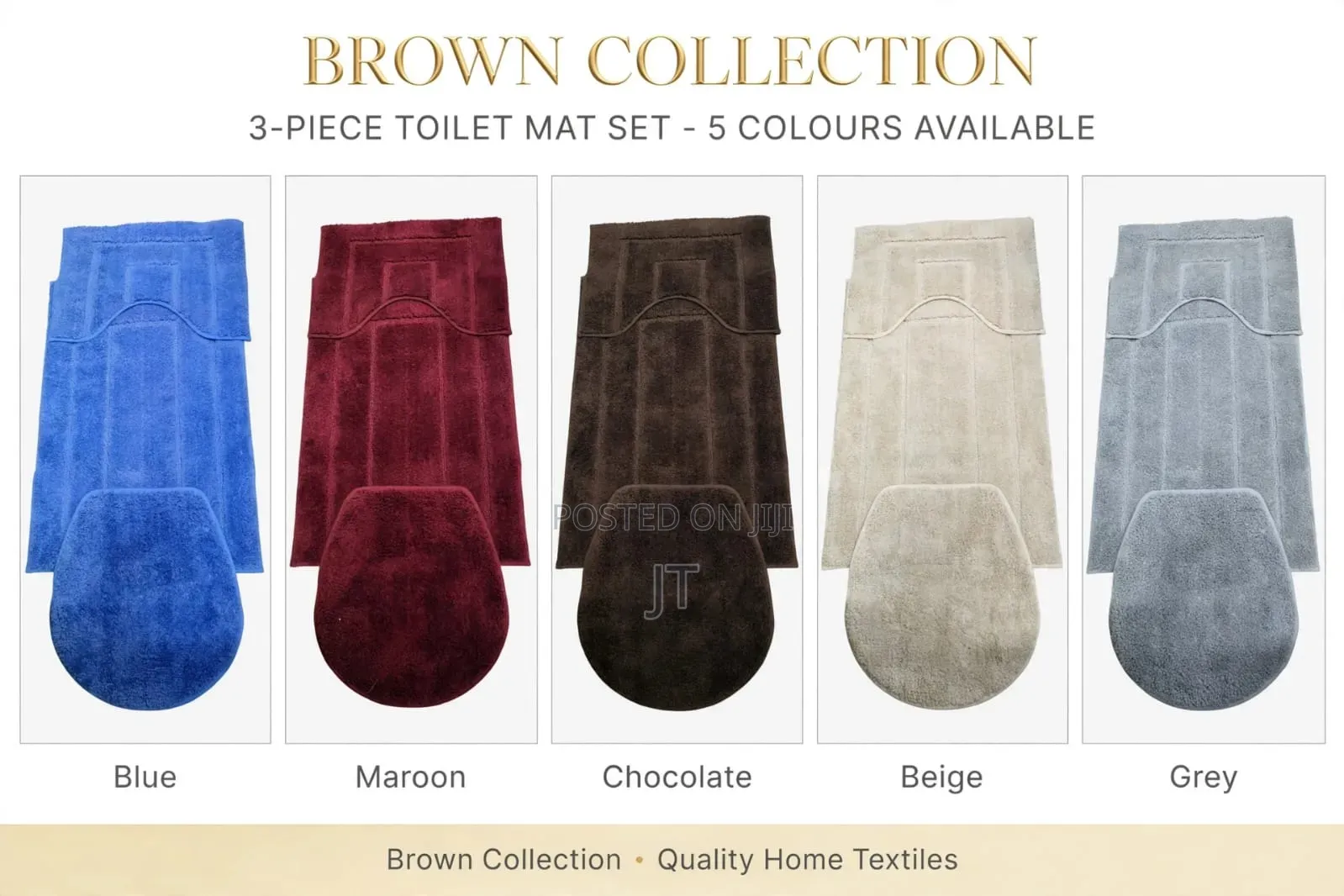 Absorbent Non-Slip 3 PC Toilet Set