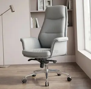 Executive Gray Office Leather Chair : Modern Office Leather Chair