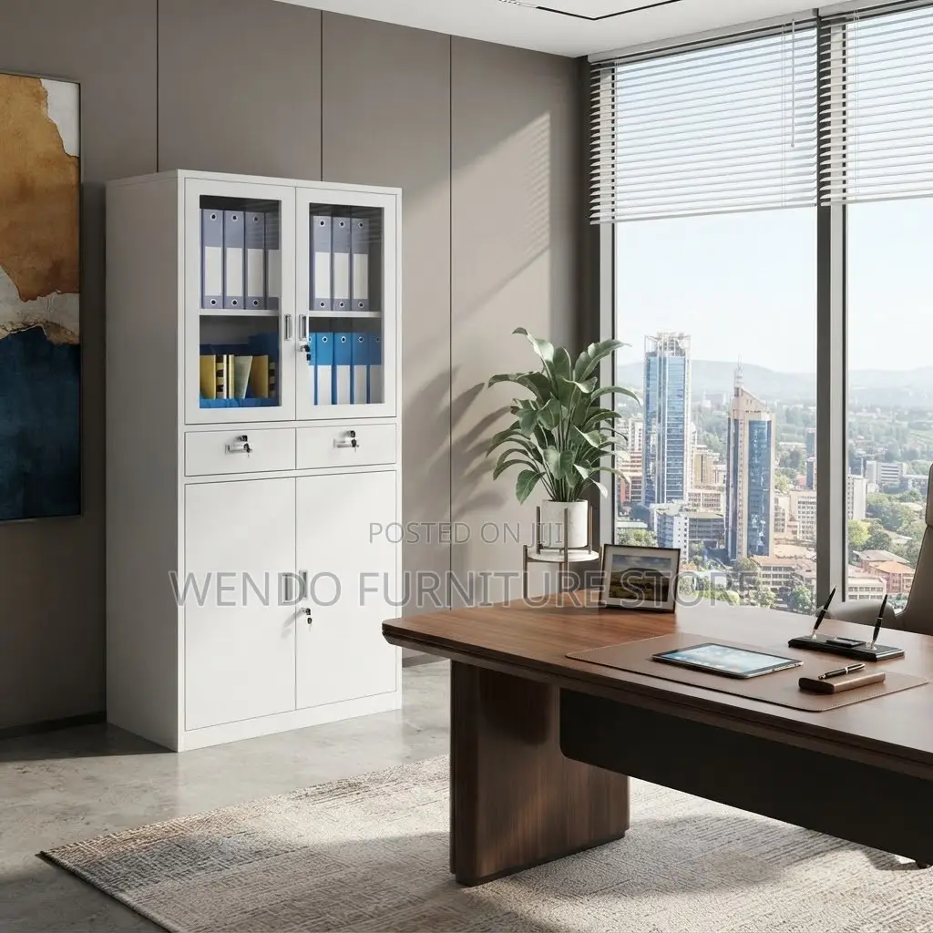 Office Cabinet; Gray Filing Modern Office Storage Cabinet