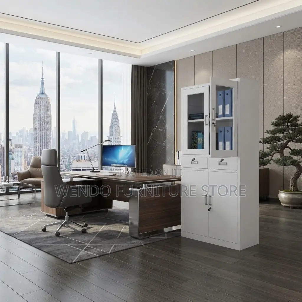 Office Cabinet; Gray Filing Modern Office Storage Cabinet
