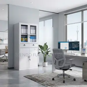 Office Cabinet; Gray Filing Modern Office Storage Cabinet