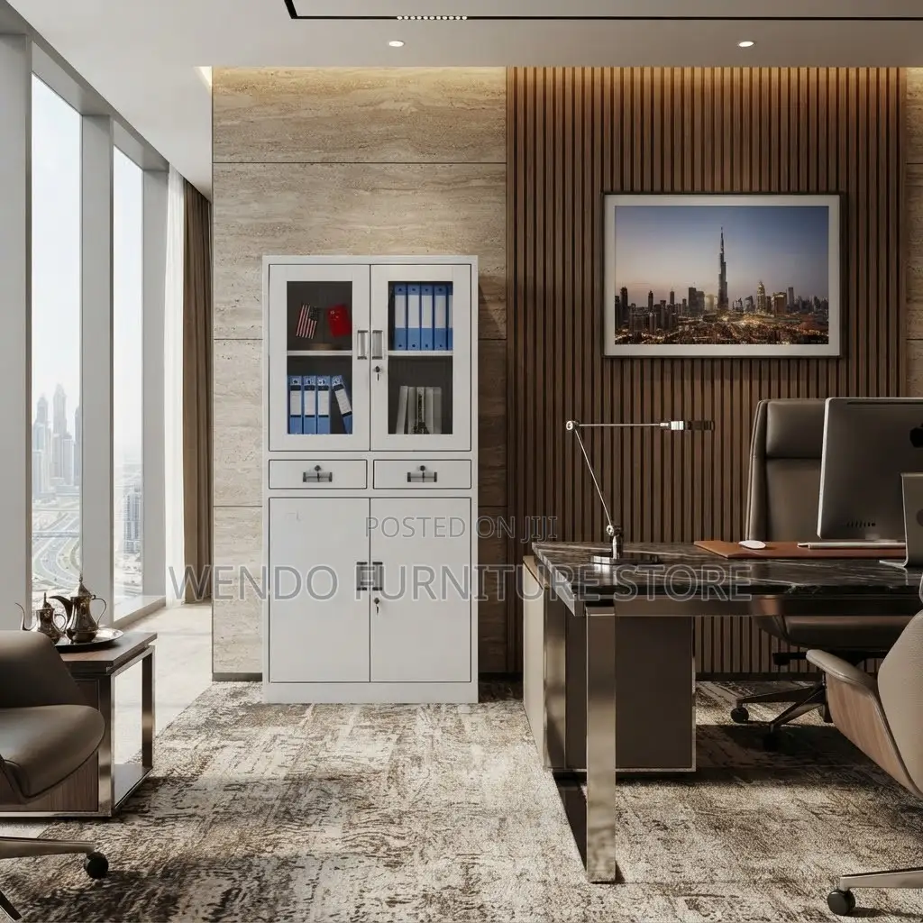 Office Cabinet; Gray Filing Modern Office Storage Cabinet