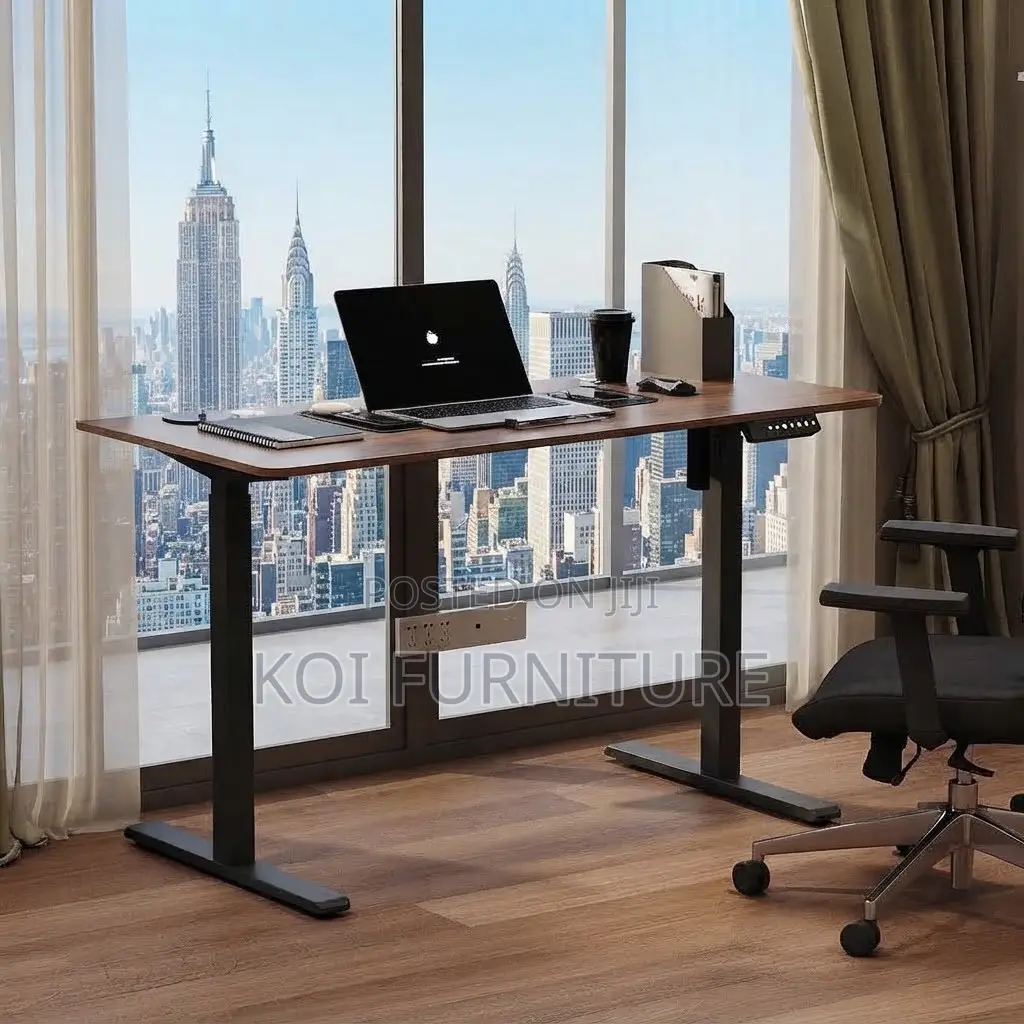 Office Desk; 1.2 Meter Electric Powered Adjustable Office Studio Desk