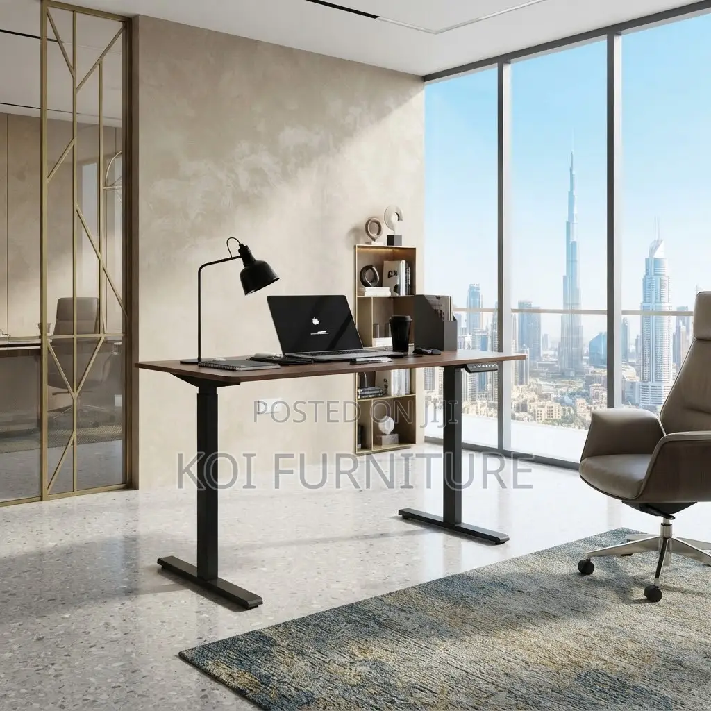 Office Desk; 1.2 Meter Electric Powered Adjustable Office Studio Desk