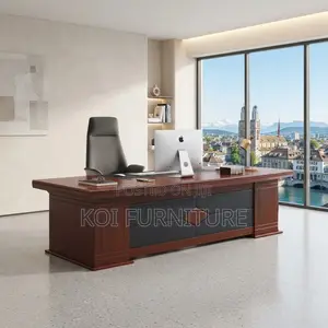 Office Desk; Mahogany Polished 1600mm Executive Modern Office Desk