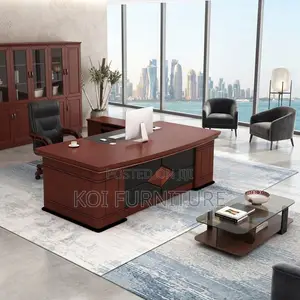Office Desk; Mahogany Polished 1600mm Executive Modern Office Desk