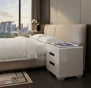 Storage Unit; Three Drawered White Modern Bedside Cabinet