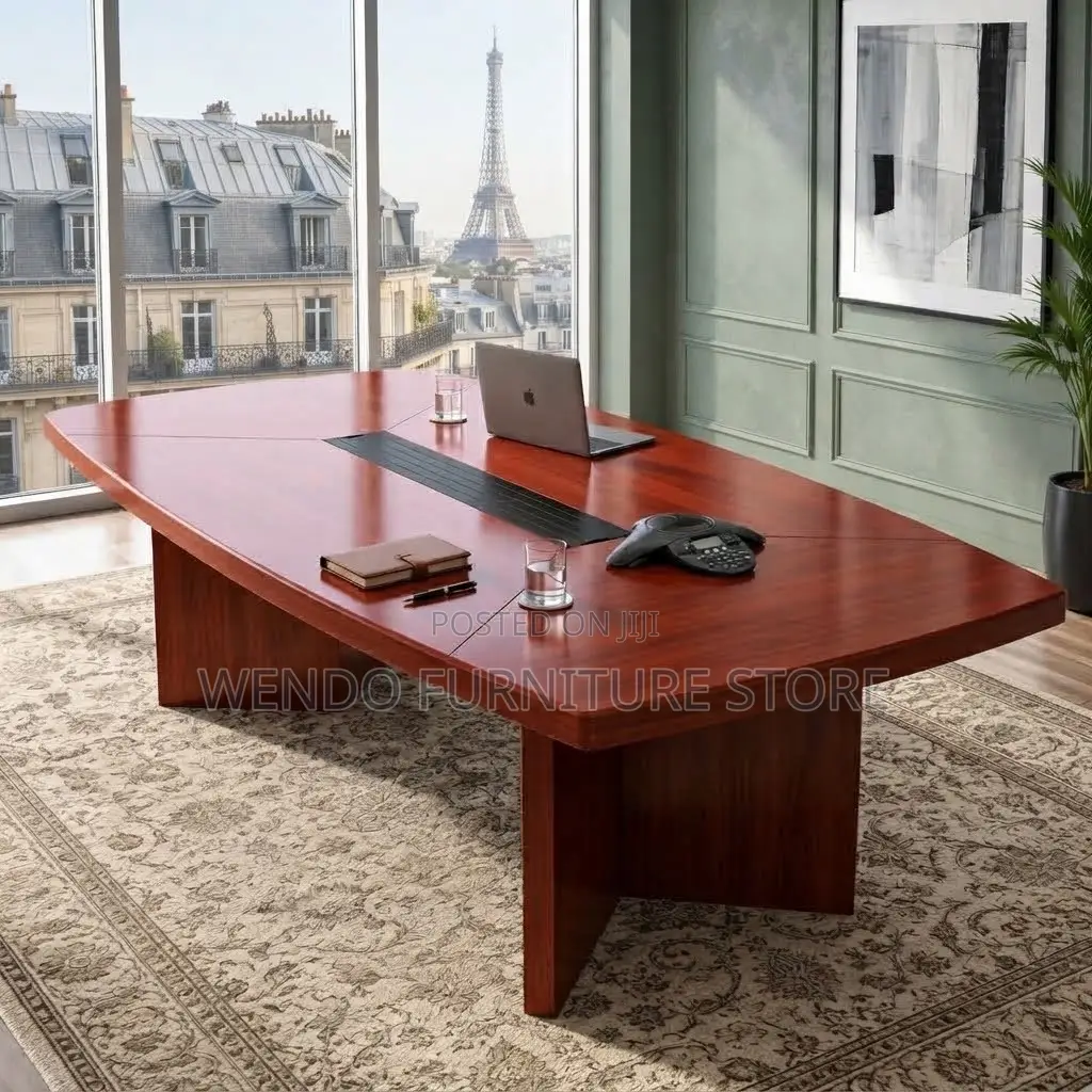 Boardroom Table; Red Polished Modern 3 Meters Mahogany Boardroom Table